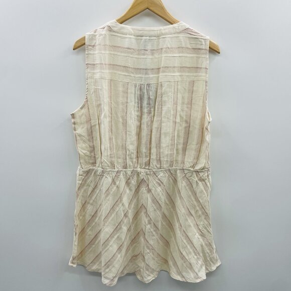 Lane Bryant Womens Plus Size 16 Hidden Button Metallic Stripe Peplum Tunic 2601 - Picture 6 of 11